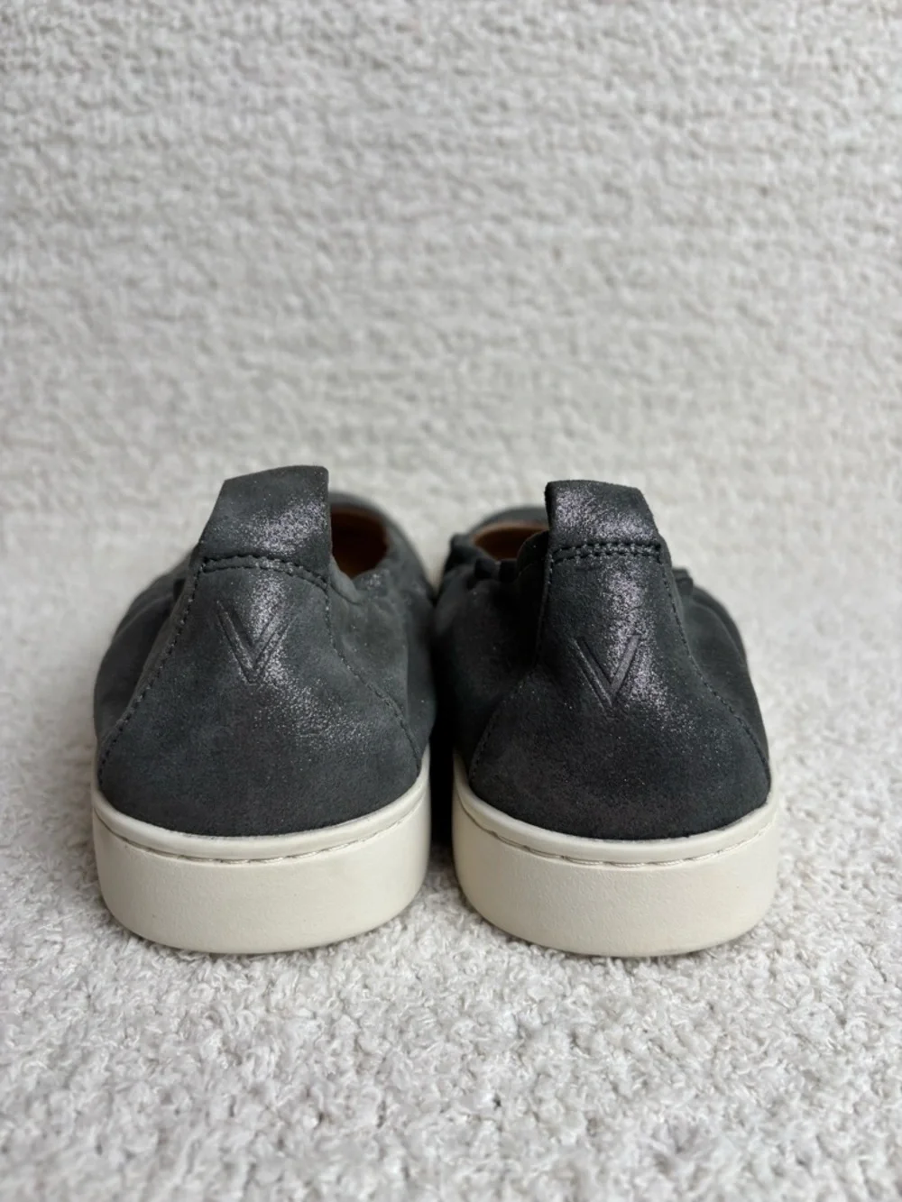 Vionic Shoes Womens 8 Uptown Ballet‎ Slip On Leather in Polluted Silver Shimmer